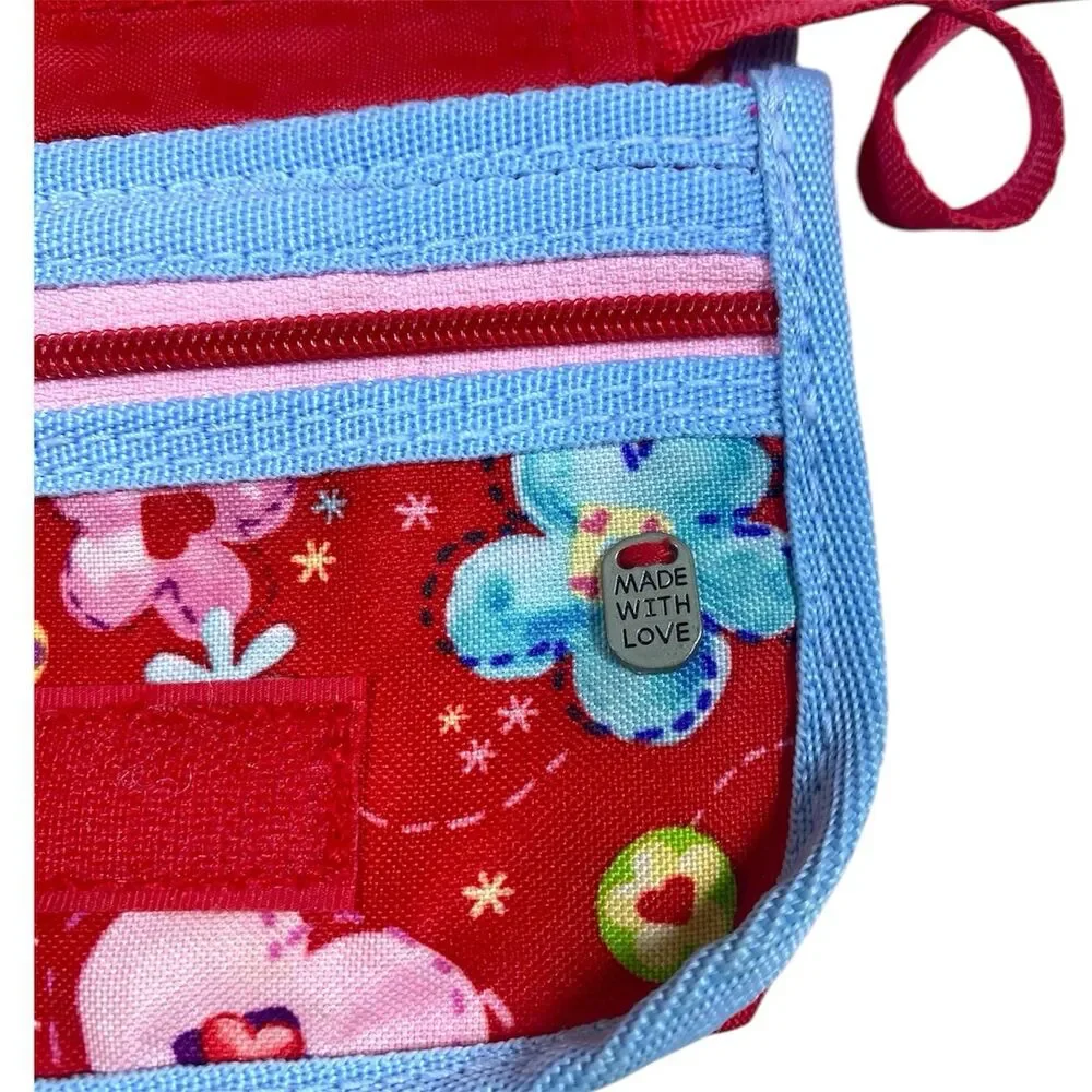 Vintage DIDDL‎ & DIDDLINA Kids Handbag Purse Wallet Mini Red Floral Girls Canvas